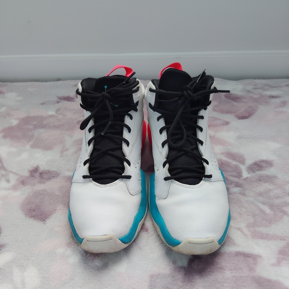 Nike Jordan Lift Off Sneakers in White with Pink and Blue Accents - Picture 3 of 7